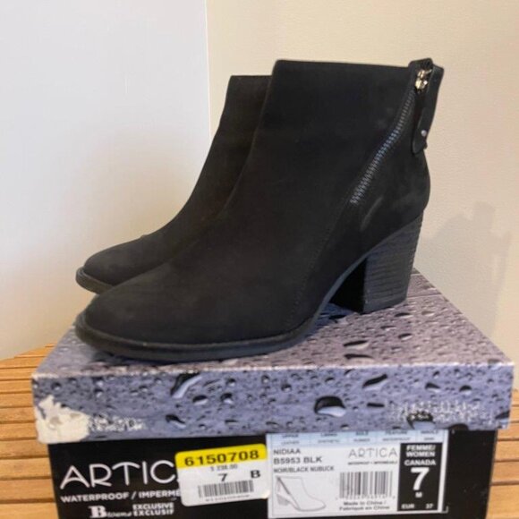 Browns Shoes Exclusive Artica Ankle Boots, Black Nubuck, Size 7, Waterproof - Picture 5 of 6